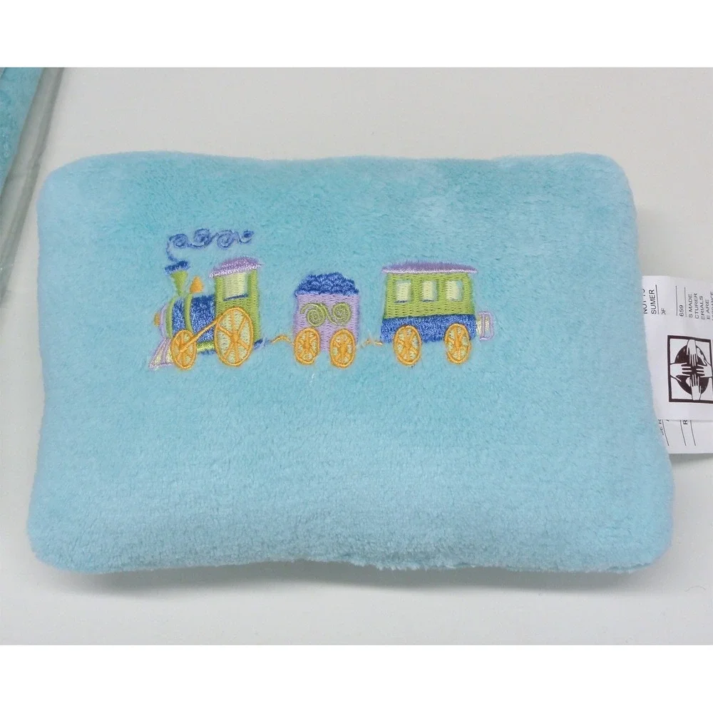 Baby Blanket Throw Bible Verse Train Up A Child Blue Fleece 40 x 30